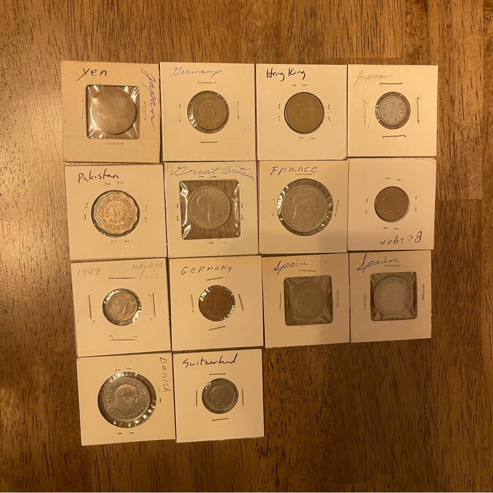 Vintage World Coins Variety Lot of Coins 14  Coins All Different